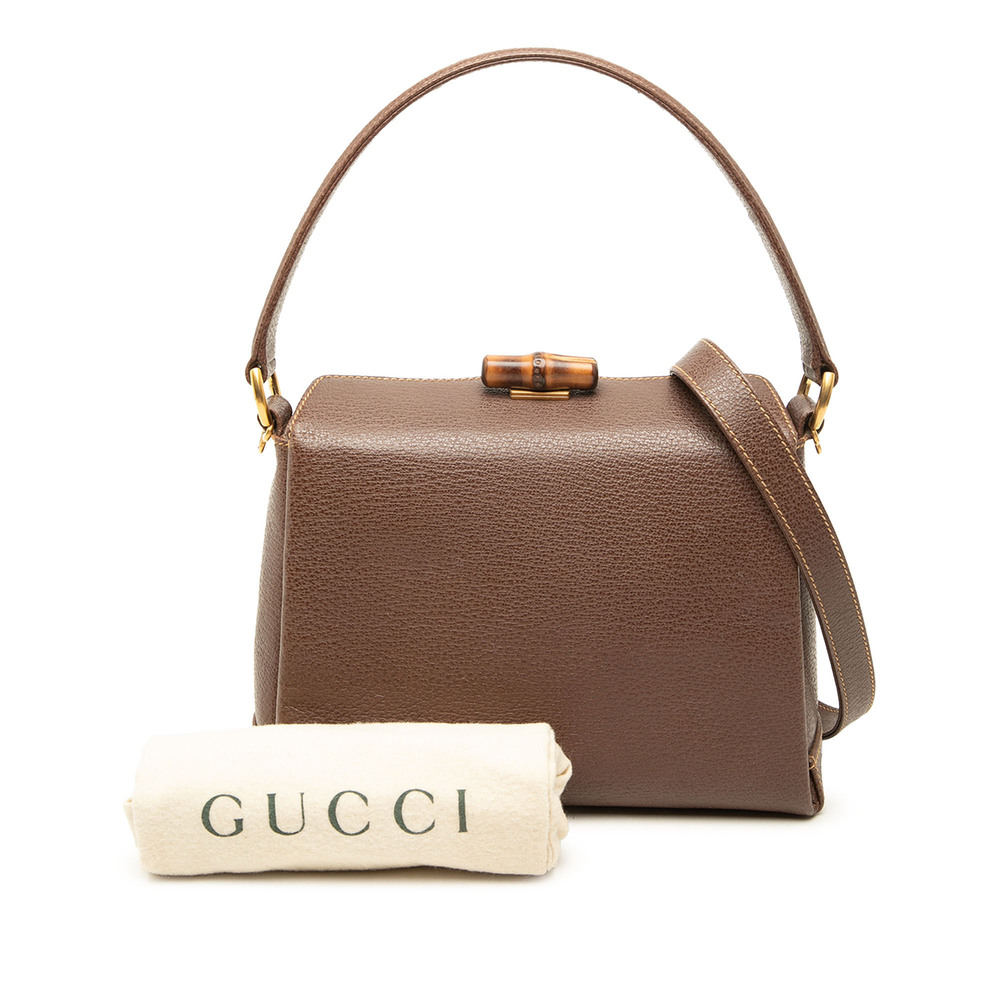 Pre-Loved Gucci Grained Calfskin Bamboo Satchel - Picture 7 of 7